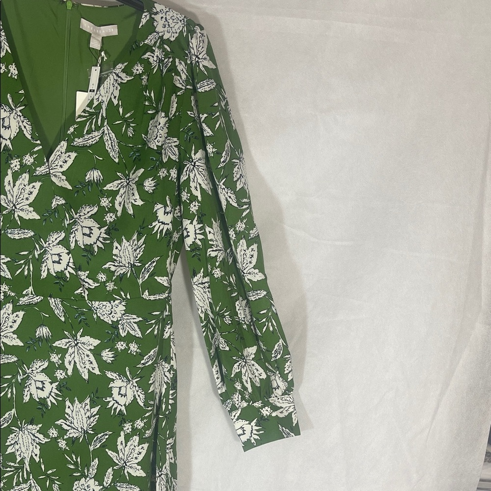 Chic Green Floral Long Sleeve Dress - Picture 3 of 10